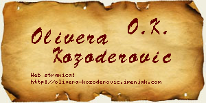 Olivera Kozoderović vizit kartica